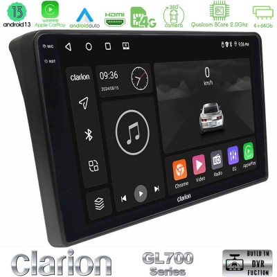 Clarion GL700 Series 8Core Android13 4+64GB Fiat Ducato/Citroen Jumper/Peugeot Boxer Navigation Multimedia Tablet 9