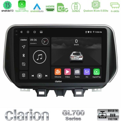 Clarion GL700 Series 8Core Android13 4+64GB Hyundai Tucson 2019-> Navigation Multimedia Tablet 9