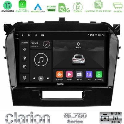 Clarion GL700 Series 8Core Android13 4+64GB Suzuki Vitara 2015-2024 Navigation Multimedia Tablet 9