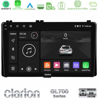 Clarion GL700 Series 8Core Android13 4+64GB Toyota Corolla/Auris 2017-2019  Navigation Multimedia Tablet 9