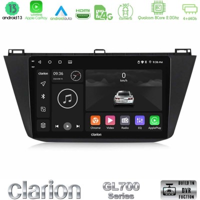 Clarion GL700 Series Vw Tiguan 2016-2022 8Core Android13 4+64GB Navigation Multimedia Tablet 10