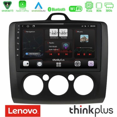 Lenovo Thinkplus Series 4Core Android15 2+32GB  Ford Focus Manual AC Navigation Multimedia Tablet 9