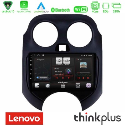 Lenovo Thinkplus Series 4Core Android15 2+32GB  Nissan Micra 2011-2014 Navigation Multimedia Tablet 9