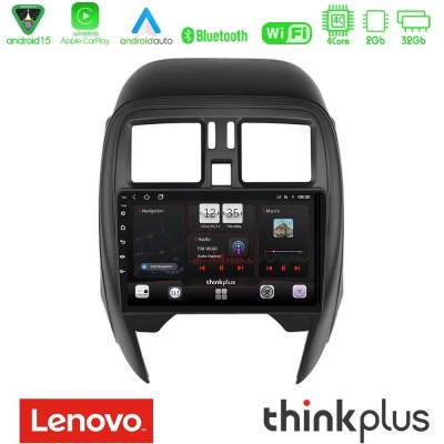 Lenovo Thinkplus Series 4Core Android15 2+32GB  Nissan Micra 2013-2016 Navigation Multimedia Tablet 9