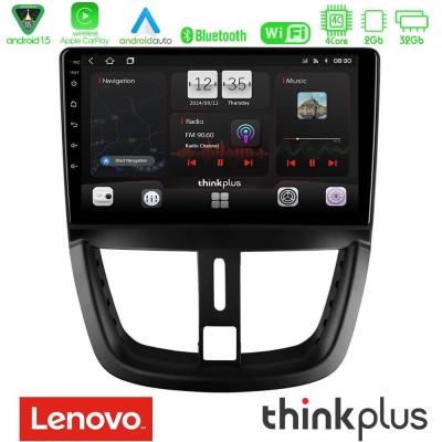 Lenovo Thinkplus Series 4Core Android15 2+32GB  Peugeot 207 Navigation Multimedia Tablet 9