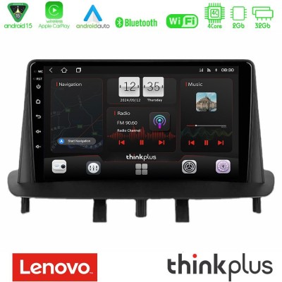 Lenovo Thinkplus Series 4Core Android15 2+32GB  Renault Megane 3 2009-2013 Navigation Multimedia Tablet 9