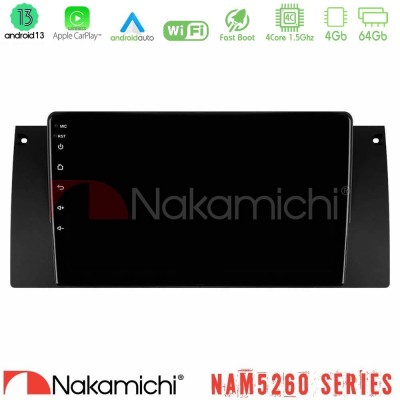 Nakamichi NAM5260 Series 4Core Android13 4+64GB BMW 5 Series (E39) / X5 (E53) Navigation Multimedia Tablet 9
