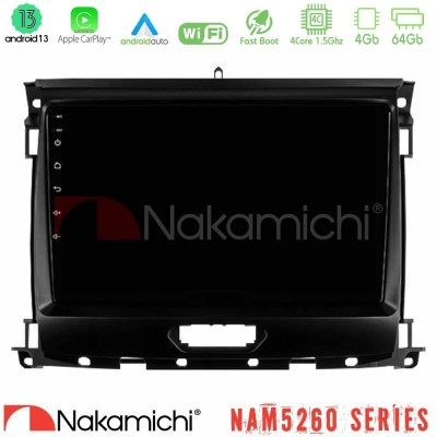Nakamichi NAM5260 Series 4Core Android13 4+64GB Ford Ranger 2017-2022 Navigation Multimedia Tablet 9