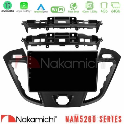 Nakamichi NAM5260 Series 4Core Android13 4+64GB Ford Transit Custom/Tourneo Custom Navigation Multimedia Tablet 9