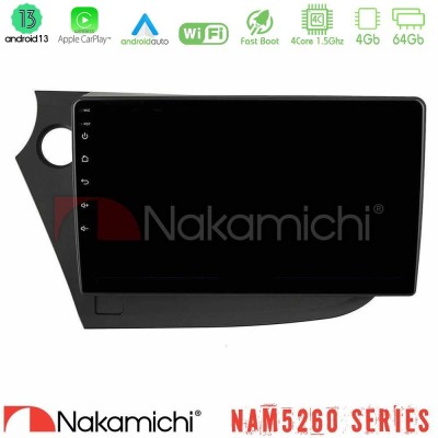 Nakamichi NAM5260 Series 4Core Android13 4+64GB Honda Insight 2009-2015 Navigation Multimedia Tablet 9