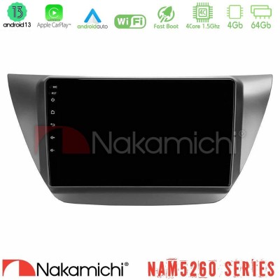 Nakamichi NAM5260 Series 4Core Android13 4+64GB Mitsubishi Lancer 2004 – 2008 Navigation Multimedia Tablet 9