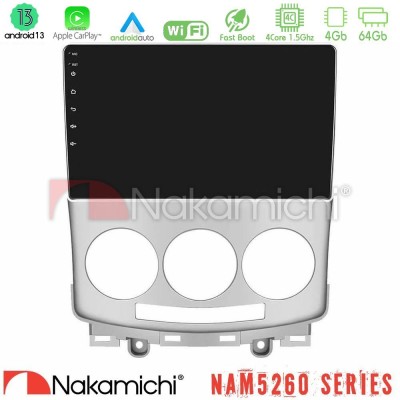 Nakamichi NAM5260 Series Mazda 5 2004-2010 4Core Android13 4+64GB Navigation Multimedia Tablet 9