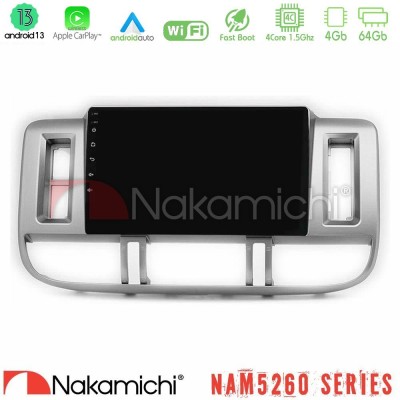Nakamichi NAM5260 Series 4Core Android13 4+64GB Nissan X-Trail (T30) 2000-2003 Navigation Multimedia Tablet 9