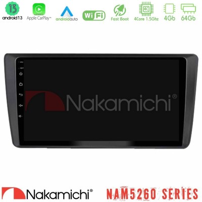 Nakamichi NAM5260 Series Skoda Octavia 2004-2012 4Core Android13 4+64GB Navigation Multimedia Tablet 9