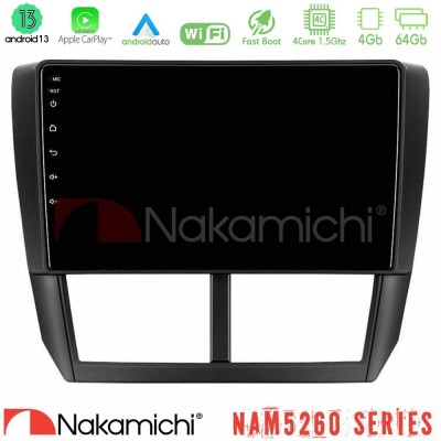 Nakamichi NAM5260 Series 4Core Android13 4+64GB Subaru Forester Navigation Multimedia Tablet 9