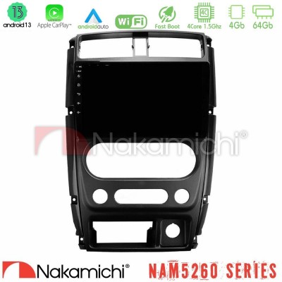 Nakamichi NAM5260 Series 4Core Android13 4+64GB Suzuki Jimny 2007-2017 Navigation Multimedia Tablet 9