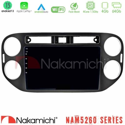 Nakamichi NAM5260 Series 4Core Android13 4+64GB VW Tiguan Navigation Multimedia Tablet 9