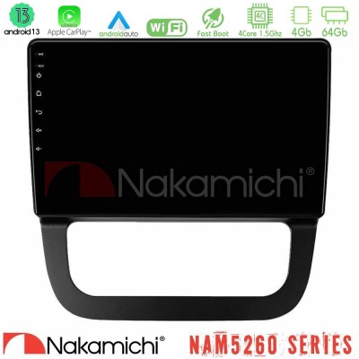 Nakamichi NAM5260 Series 4Core Android13 4+64GB VW Jetta Navigation Multimedia Tablet 10