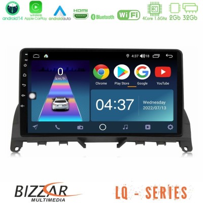 Bizzar LQ Series 4Core Android14 2+32GB Mercedes C Class W204 Navigation Multimedia Tablet 9
