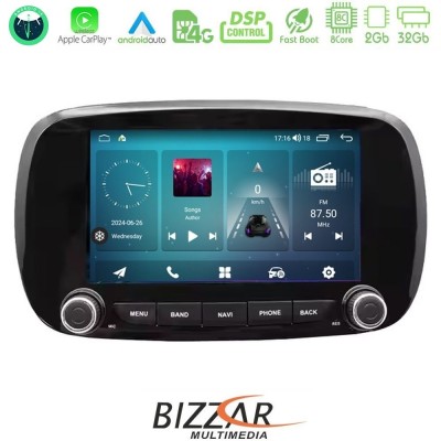 Bizzar Fiat 500X 8core Android14 2+32GB Navigation Multimedia Deckless 7