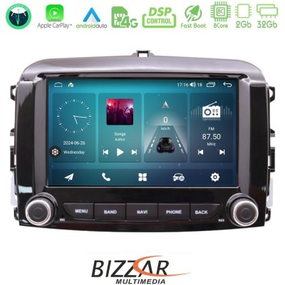 Bizzar Fiat 500L 8core Android14 2+32GB Navigation Multimedia Deckless 7