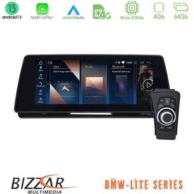 Bizzar Lite Series BMW 3 series E90 (χωρίς εργ.οθόνη) Android13 8Core (4+64GB) Navigation Multimedia 10.25