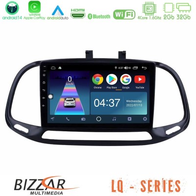 Bizzar LQ Series 4Core Android14 2+32GB Fiat Doblo 2015-2022 Navigation Multimedia Tablet 9