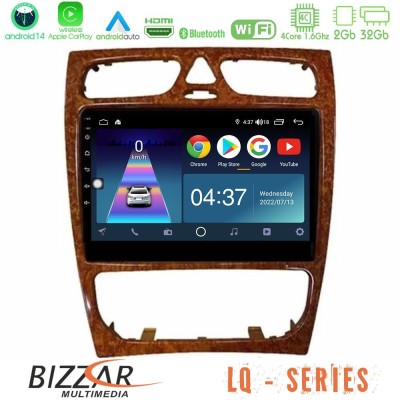Bizzar LQ Series 4Core Android14 2+32GB Mercedes C Class (W203) Navigation Multimedia Tablet 9