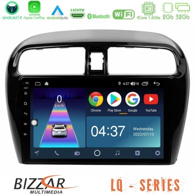 Bizzar LQ Series 4Core Android14 2+32GB Mitsubishi Space Star 2013-2016 Navigation Multimedia Tablet 9
