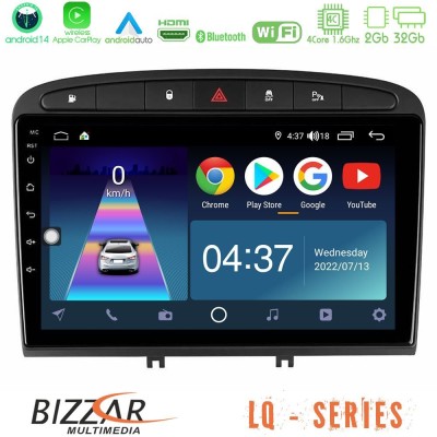 Bizzar LQ Series 4Core Android14 2+32GB Peugeot 308/RCZ Navigation Multimedia Tablet 9