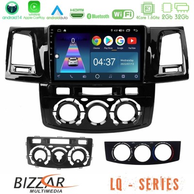 Bizzar LQ Series 4Core Android14 2+32GB Toyota Hilux 2007-2016 Navigation Multimedia Tablet 9