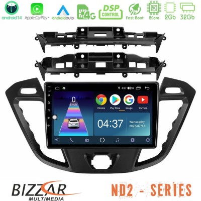 Bizzar ND2 Series 8Core Android14 2+32GB  Ford Transit Custom/Tourneo Custom Navigation Multimedia Tablet 9