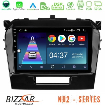 Bizzar ND2 Series 8Core Android14 2+32GB  Suzuki Vitara 2015-2024 Navigation Multimedia Tablet 9