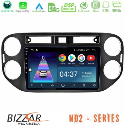Bizzar ND2 Series 8Core Android14 2+32GB  VW Tiguan Navigation Multimedia Tablet 9