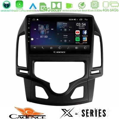 Cadence X Series Hyundai i30 2007-2012 Auto A/C 8core Android 14 4+64GB Navigation Multimedia Tablet 9