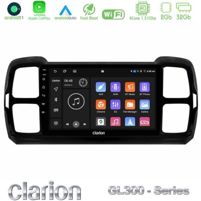 Clarion GL300 Series Citroen DS5 Aircross 2017-2021 4Core Android11 2+32GB Navigation Multimedia Tablet 9