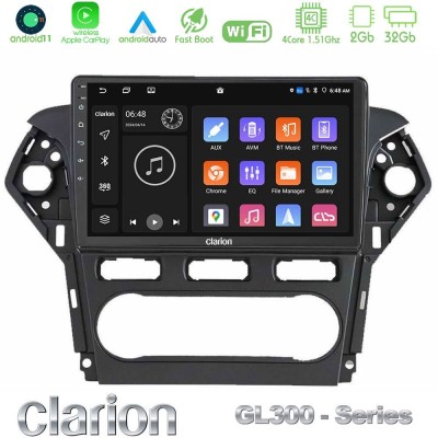 Clarion GL300 Series 4Core Android11 2+32GB Ford Mondeo 2011-2014 Navigation Multimedia Tablet 10