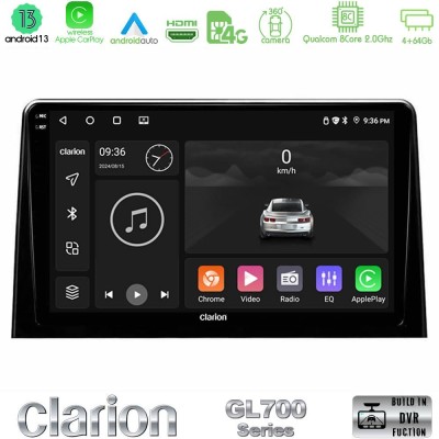 Clarion GL700 Series 8Core Android13 4+64GB Peugeot Partner / Citroen Berlingo 2020-> Navigation Multimedia Tablet 10