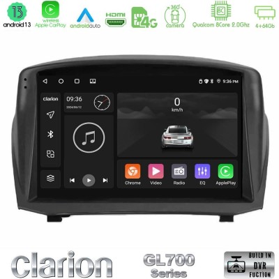 Clarion GL700 Series 8Core Android13 4+64GB Ford Fiesta 2008-2016 Navigation Multimedia Tablet 9