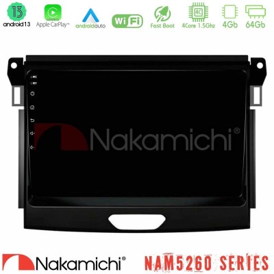 Nakamichi NAM5260 Series 4Core Android13 4+64GB Ford Ranger 2017-2022 Navigation Multimedia Tablet 9