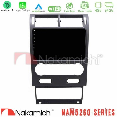 Nakamichi NAM5260 Series 4Core Android13 4+64GB Ford Mondeo 2004-2007 Navigation Multimedia Tablet 9