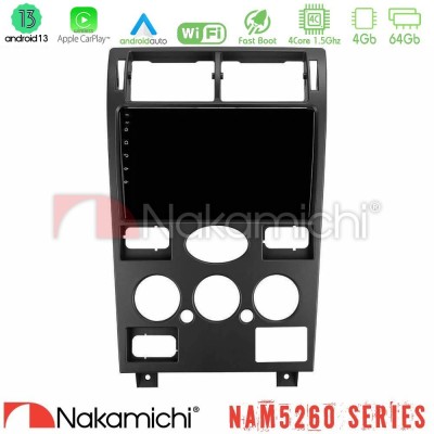 Nakamichi NAM5260 Series 4Core Android13 4+64GB Ford Mondeo 2001-2004 Navigation Multimedia Tablet 9