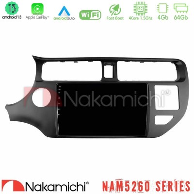 Nakamichi NAM5260 Series 4Core Android13 4+64GB Kia Rio 2011-2015 Navigation Multimedia Tablet 9