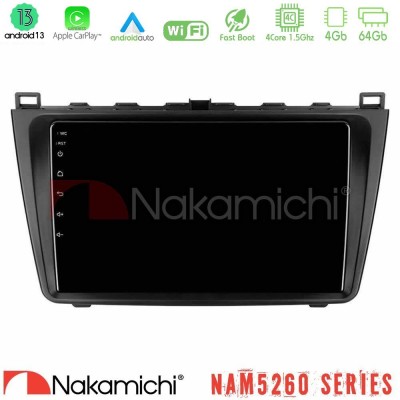 Nakamichi NAM5260 Series 4Core Android13 4+64GB Mazda 6 2008-2012 Navigation Multimedia Tablet 9