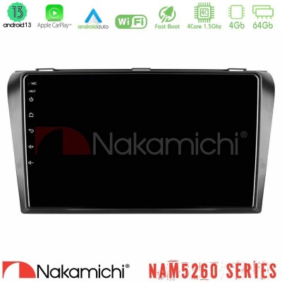 Nakamichi NAM5260 Series 4Core Android13 4+64GB Mazda 3 2004-2009 Navigation Multimedia Tablet 9