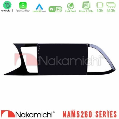 Nakamichi NAM5260 Series 4Core Android13 4+64GB Seat Leon 2013 – 2019 Navigation Multimedia Tablet 9