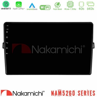 Nakamichi NAM5260 Series 4Core Android13 4+64GB Toyota Auris Navigation Multimedia Tablet 10