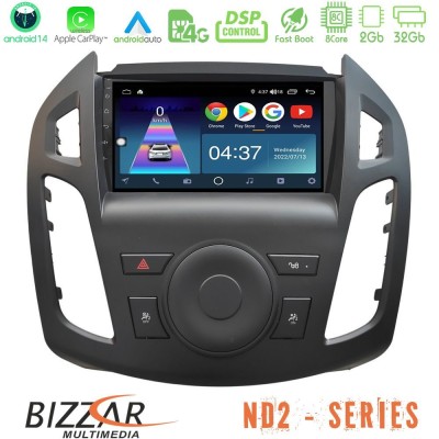 Bizzar ND2 Series 8Core Android14 2+32GB Ford Transit Connect 2013-2018 Navigation Multimedia Tablet 9