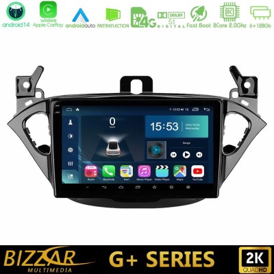 Bizzar G+ Series Opel Corsa E/Adam 8core Android14 6+128GB Navigation Multimedia Tablet 9