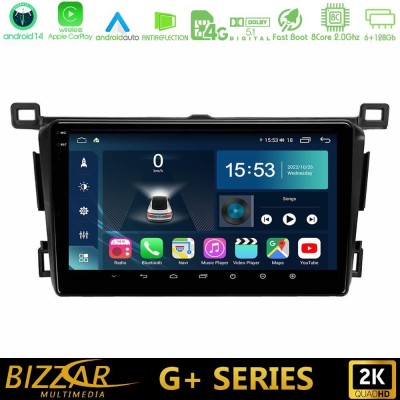 Bizzar G+ Series Toyota RAV4 2013-2018 8core Android14 6+128GB Navigation Multimedia Tablet 9